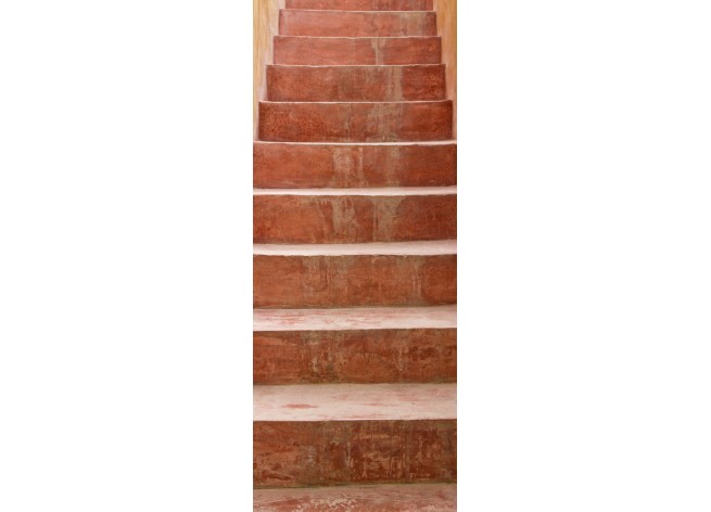 Наклейка на дверь Коричневая лестница